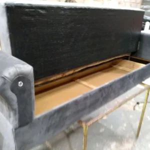 Grey suede bed settee that folds into a bed - Image 3