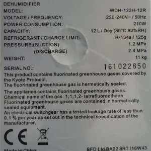Dehumidifier model wdh-112h-12r - Image 5
