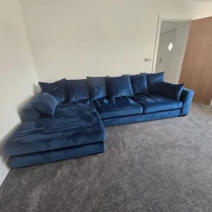 Navy blue corner sofa - Image 3