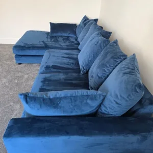 Navy blue corner sofa - Image 4
