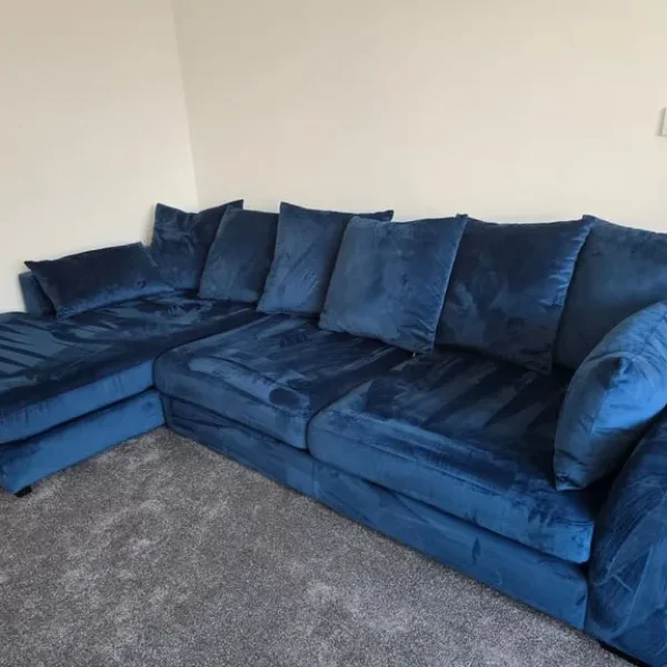 Navy blue corner sofa