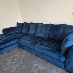 Navy blue corner sofa