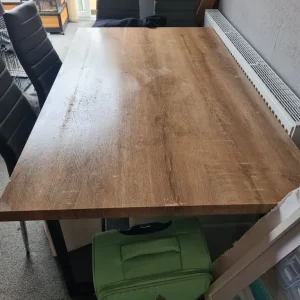 Dinning room table and 6 grey chairs - Image 2