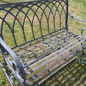 Metal Rocking Garden Bench - Image 2