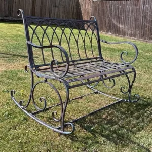 Metal Rocking Garden Bench - Image 3