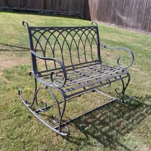Metal Rocking Garden Bench - Image 4