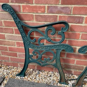 Vintage Cast Iron Garden Bench End with Swirl Design - Image 2