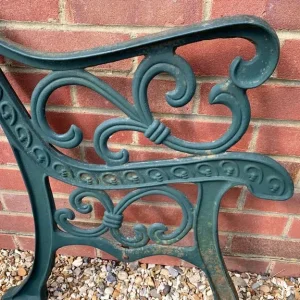 Vintage Cast Iron Garden Bench End with Swirl Design - Image 3