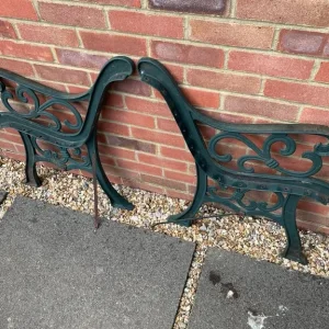Vintage Cast Iron Garden Bench End with Swirl Design - Image 4