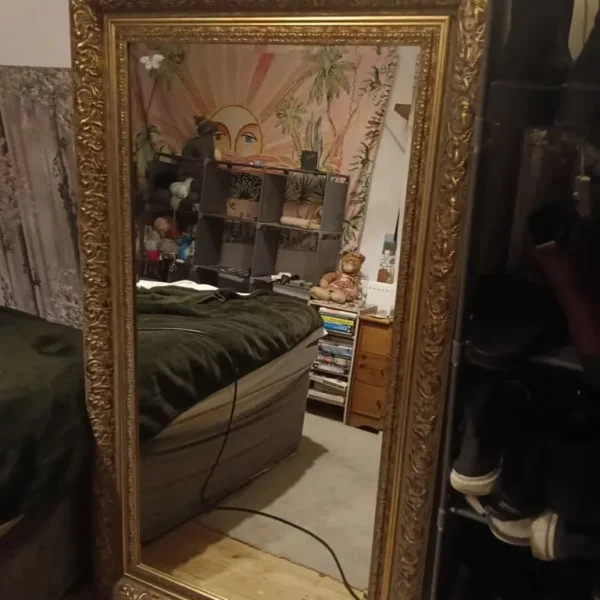 Gold and bronze ornament mirror