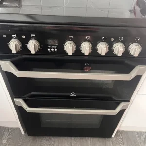 Indesit ID60C2 60cm Double Oven Electric Cooker - Black