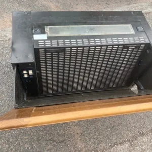 Integrated hood with cupboard door