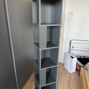 Grey book shelf