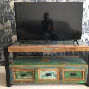 Television stand with three drawers and lower shelf - Image 2