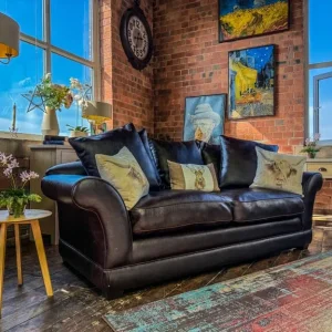 Faux Leather 3 Seater Sofa - Image 2