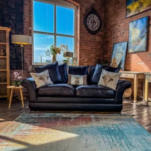 Faux Leather 3 Seater Sofa - Image 3