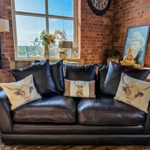 Faux Leather 3 Seater Sofa - Image 5