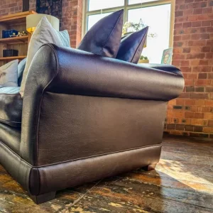 Faux Leather 3 Seater Sofa - Image 8
