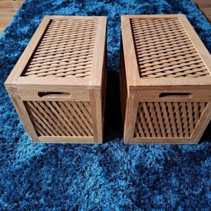 Pine lattice storage boxes - 2 available - Image 2