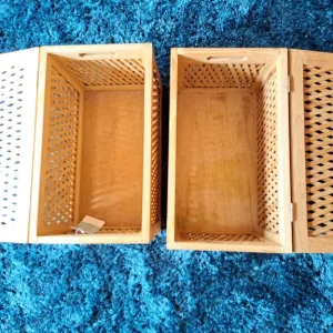Pine lattice storage boxes - 2 available - Image 3