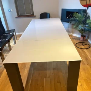 Dining table, smoked glass, extendable - Image 2