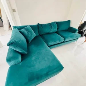 Argos Green Plush Corner Sofa
