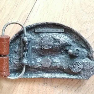 Vintage Budweiser Belt Buckle with Brown Leather Strap - Image 7