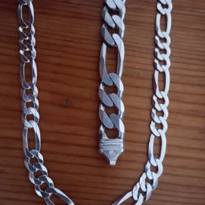 Figaro sterling silver chain bracelet - Image 2