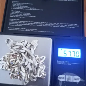 Figaro sterling silver chain bracelet - Image 3