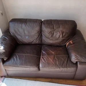 Two seater faux leather sofa - Image 2