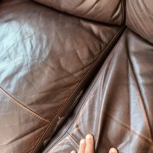 Two seater faux leather sofa - Image 3