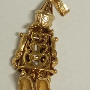 9ct Antique Articulated Gold Clown Pendant with Ruby and Diamond - Image 7