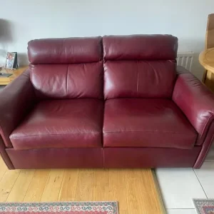 3 and 2 seater sofa in thick leather - Image 6