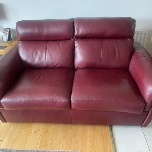 3 and 2 seater sofa in thick leather - Image 7
