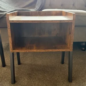 Pair of Wooden and Black Bedside Tables - Image 3