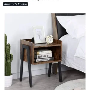 Pair of Wooden and Black Bedside Tables - Image 6