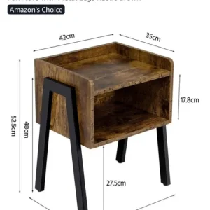 Pair of Wooden and Black Bedside Tables - Image 7