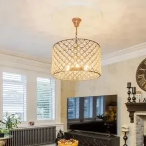 Metal and glass ceiling light with heavy base - Image 2