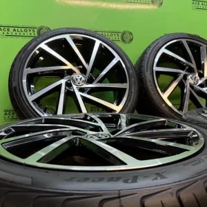 VW Golf R Spielberg Style 18" 5x112 Alloy Wheels with New Tyres and A3 Caddy Golf Seat - Image 3