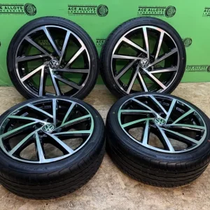 VW Golf R Spielberg Style 18" 5x112 Alloy Wheels with New Tyres and A3 Caddy Golf Seat - Image 6