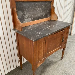 Antique Marble Top Mahogany Washstand With Cupboard - Image 2