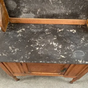 Antique Marble Top Mahogany Washstand With Cupboard - Image 5
