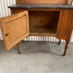 Antique Marble Top Mahogany Washstand With Cupboard - Image 6