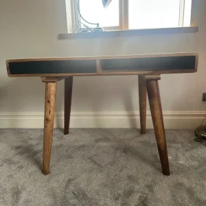 Contemporary mango wood desk dressing console table with drawers - Image 2