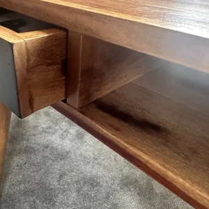 Contemporary mango wood desk dressing console table with drawers - Image 6