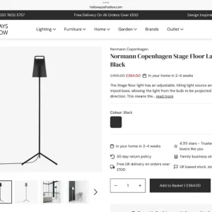 Norman Copenhagen teal jade floor lamp - Image 4