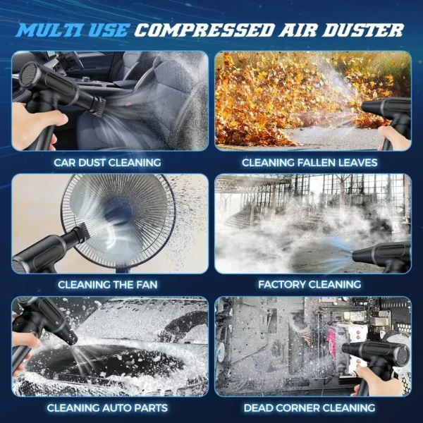 Cordless Compressed Air Duster with 200k RPM Fan