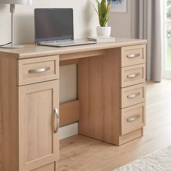 Camberley Desk - oak effect, brand new