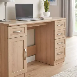 Camberley Desk - oak effect, brand new