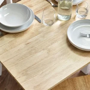 Oak white dining table and matching bench - Image 3